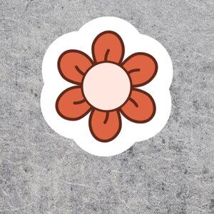 Flower Orange Vinyl Sticker,2 inches big  3/10% off